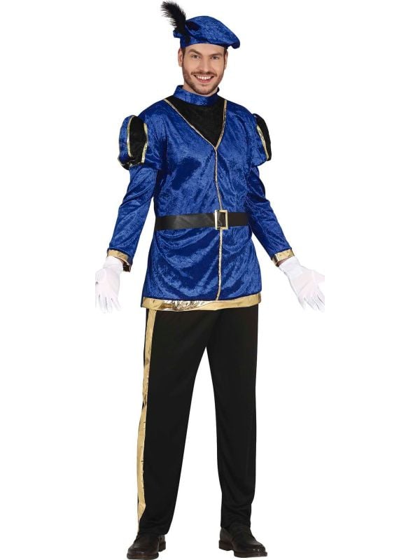 Pietenkostuum blauw goud heren
