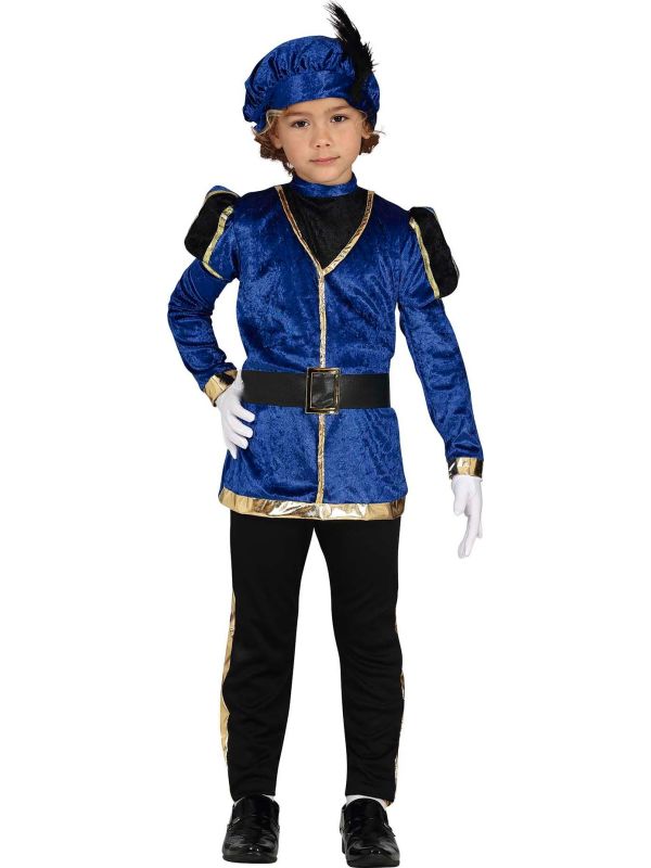 Pietenkostuum kind blauw goud