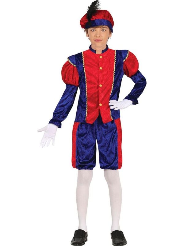 Pietenkostuum kind blauw rood