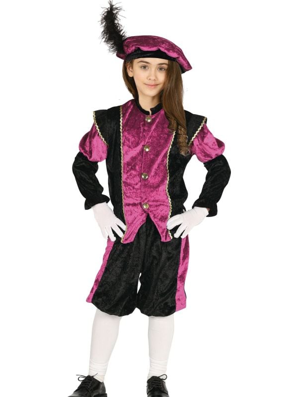 Pietenkostuum kind zwart roze