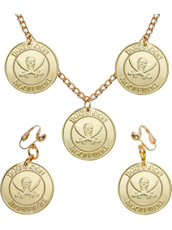 Piraatmunten ketting en oorbellen