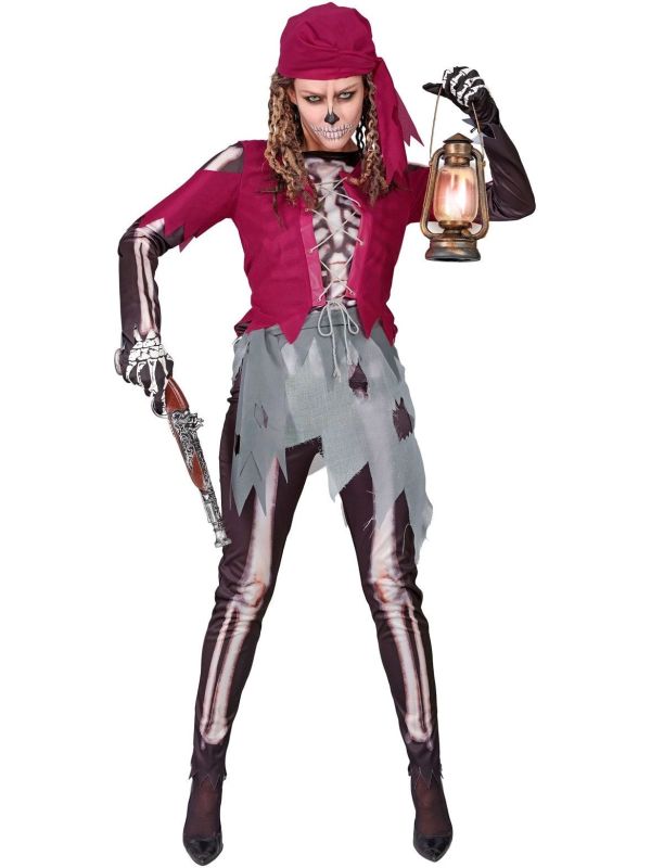 Piraten Skeletten Halloween Kostuum Vrouwen