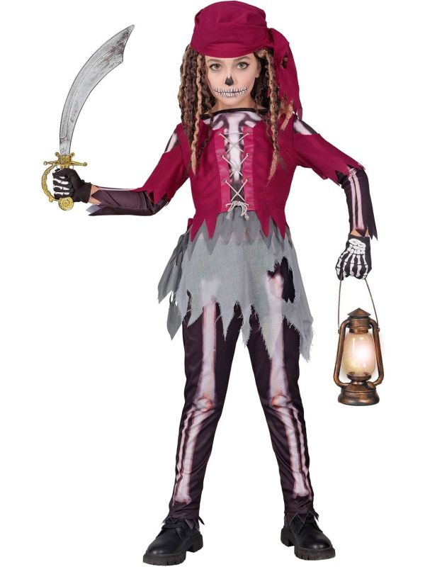 Piraten Skeletten Halloween Outfit Meisjes