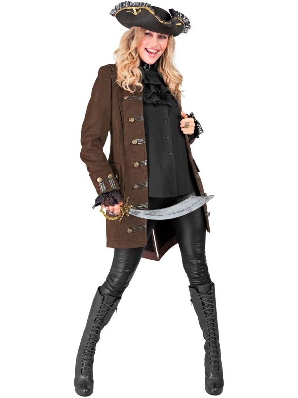 Piraten Steampunk Jas Vrouwen Bruin