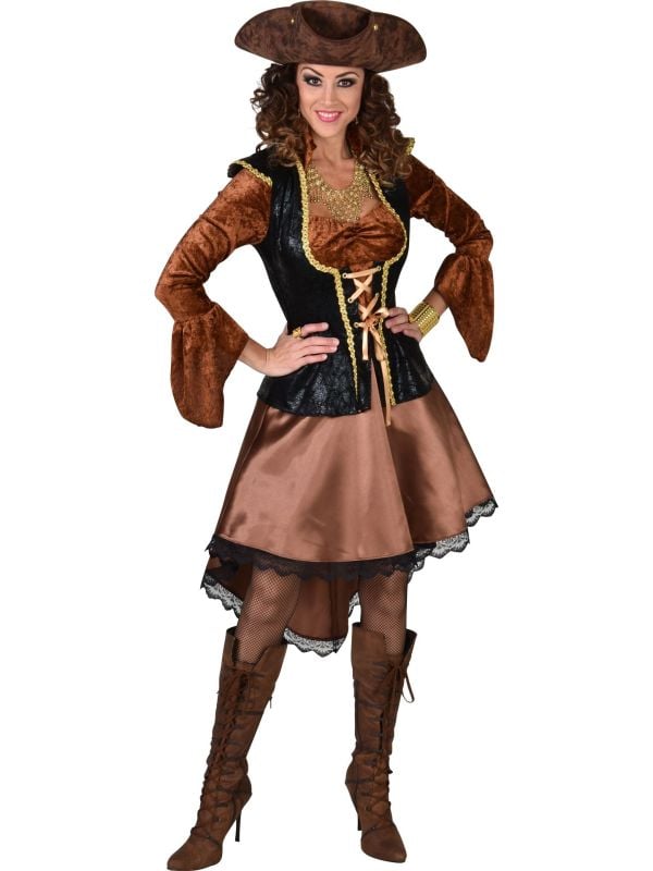 Piratenjurk dames bruin main product photo