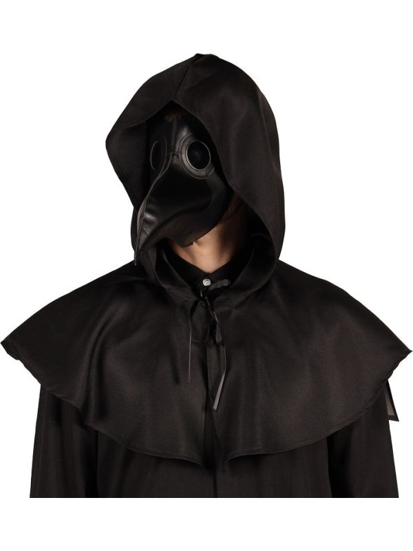 Plague Doctor Set Masker en Kraag Zwart Halloween