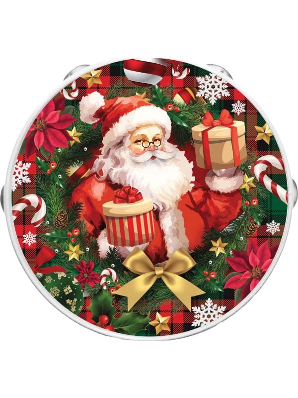 Plastic kerstman tamboerijn 13 cm