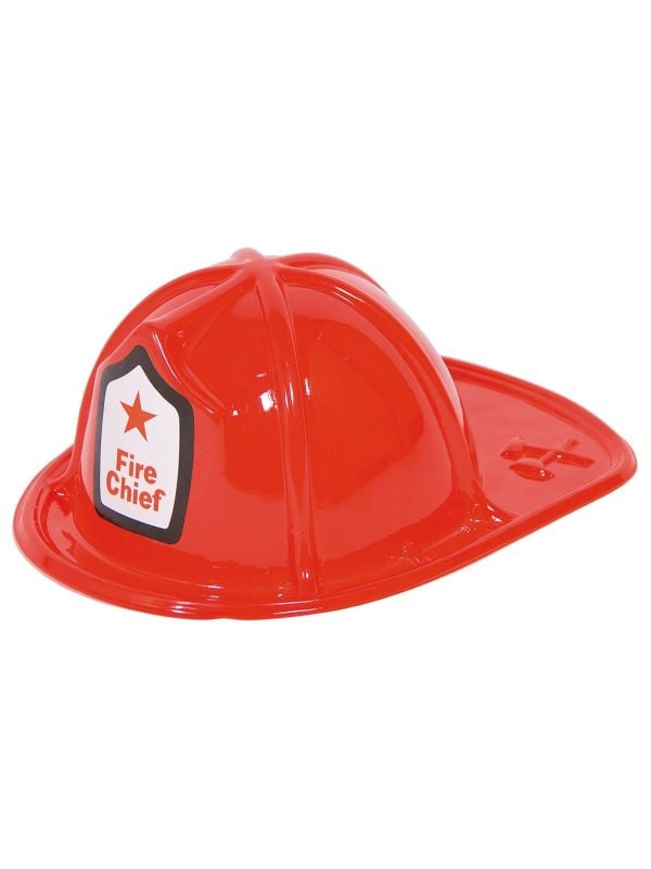 Plastic rode brandweer helm kind