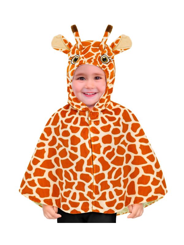 Pluche Giraffe DierenPoncho Cape met Capuchon Kind 98 cm