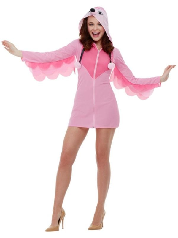 Pluche jurkje flamingo roze main product photo