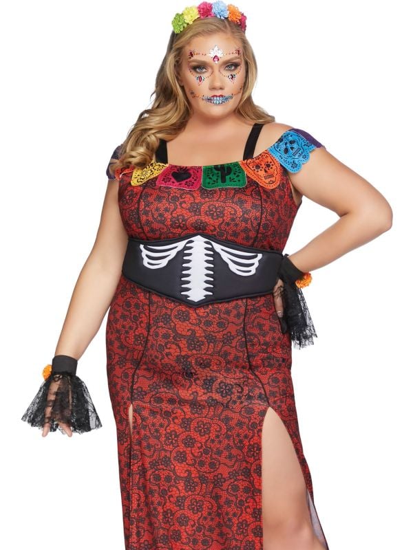 Plussize dag van de doden kostuum