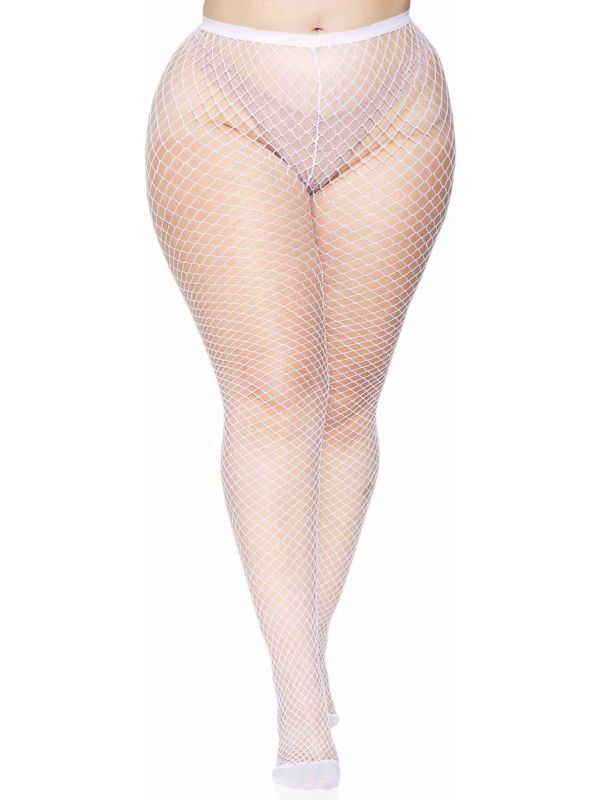 Plussize elastaan visnet panty wit main product photo