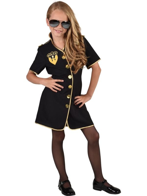 Politie jurkje meisjes zwart main product photo