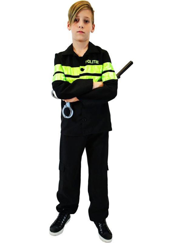 Politie Kostuum Zwart Kinderen