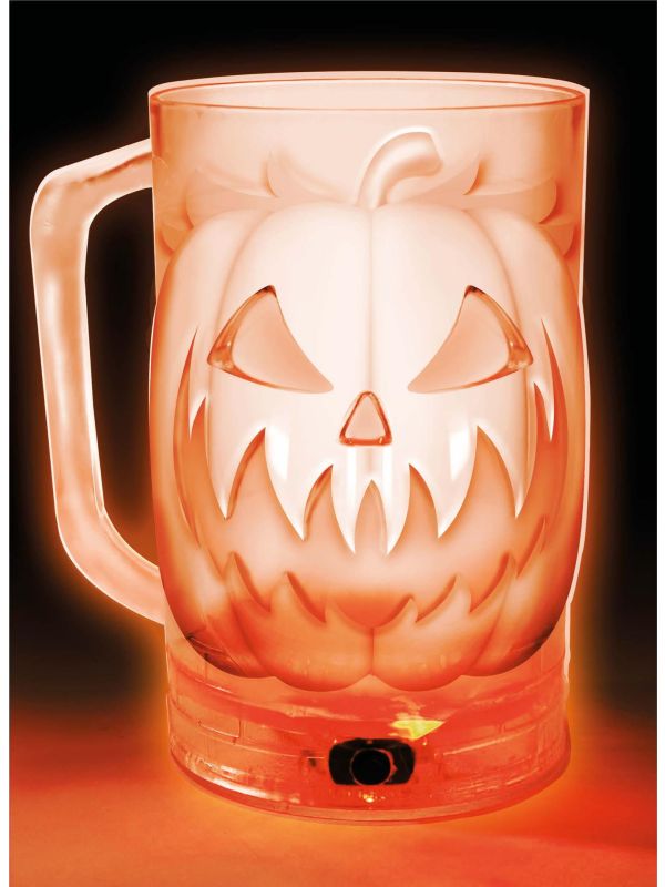 Pompoen bierpul met verlichting 700 ml halloween