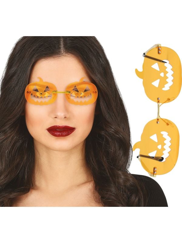 Pompoen bril plastic halloween