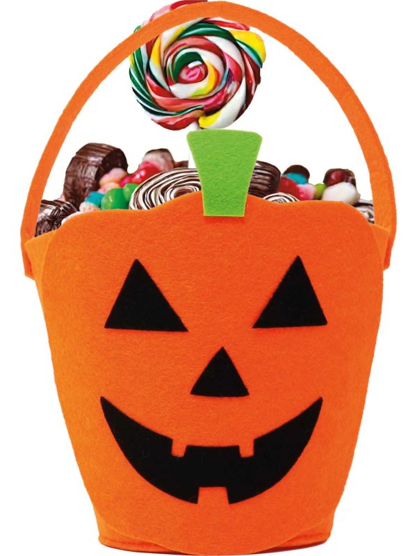 Pompoen snoepmandje 31 x 18 cm halloween