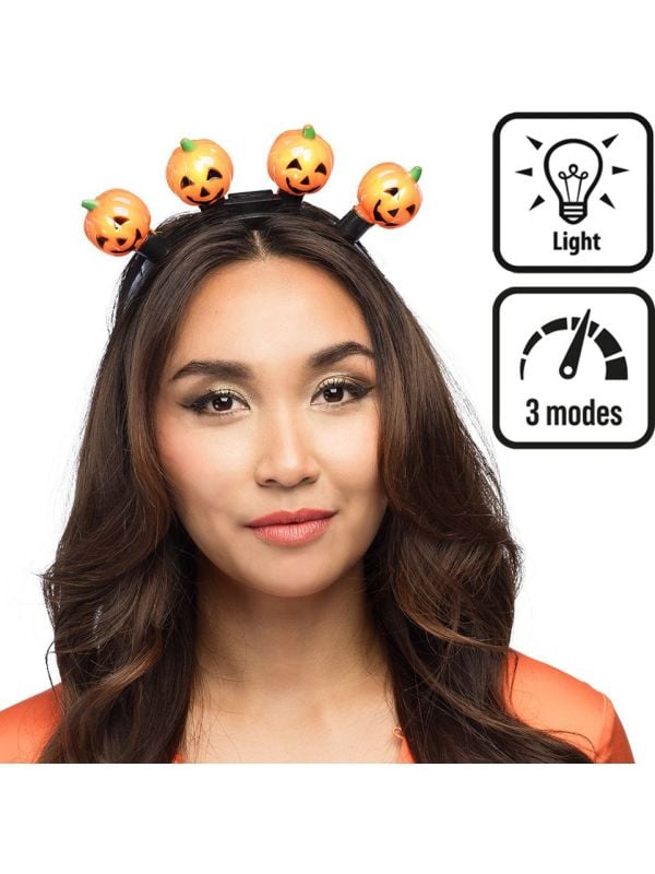 Pompoen Tiara met Led Verlichting Halloween