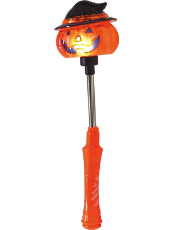 Pompoen toverstaf met licht 24 cm halloween
