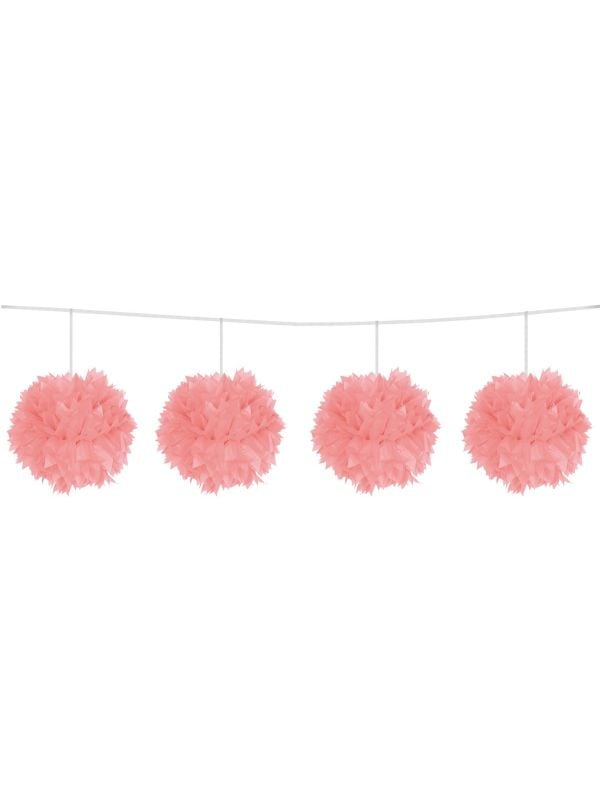 Pompom slinger roze 3 meter