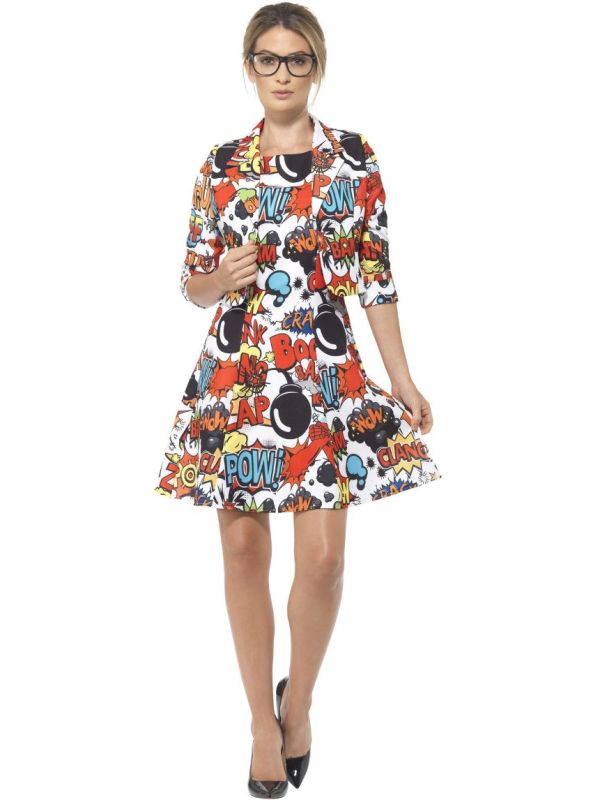 Pop Art Jurk Dames Meerkleurig main product photo