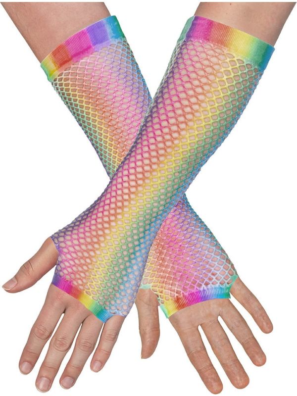 Pride Regenboog Visnet Vingerloze Handschoenen