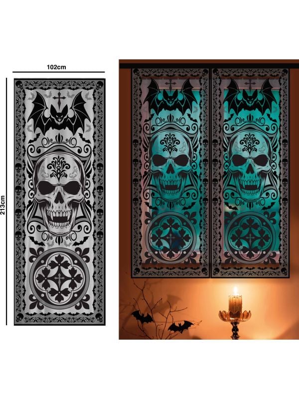 Raamdecoratie gothic schedel halloween