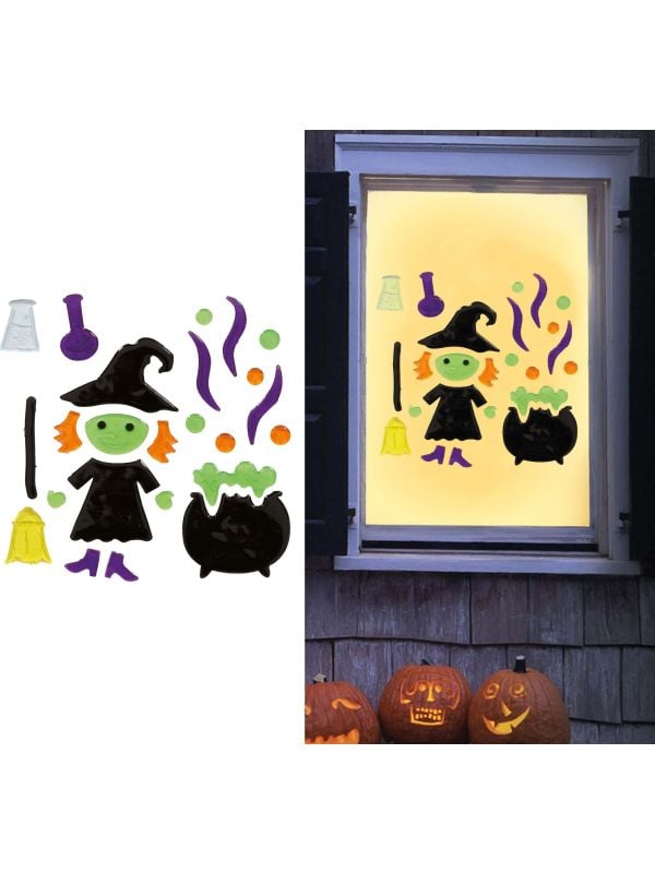 Raamdecoratie heks halloween