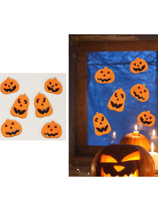 Raamdecoratie pompoen 20 x 20 cm halloween