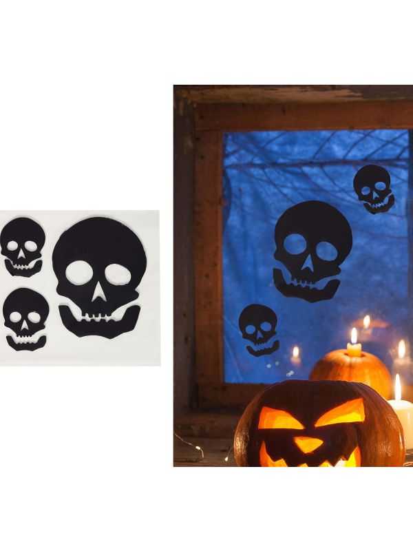 Raamdecoratie skelet 20 x 20 cm halloween
