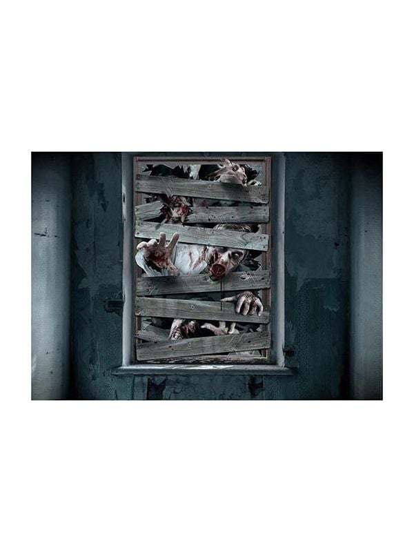 Raamdecoratie zombie aanval 80 x 150 cm halloween