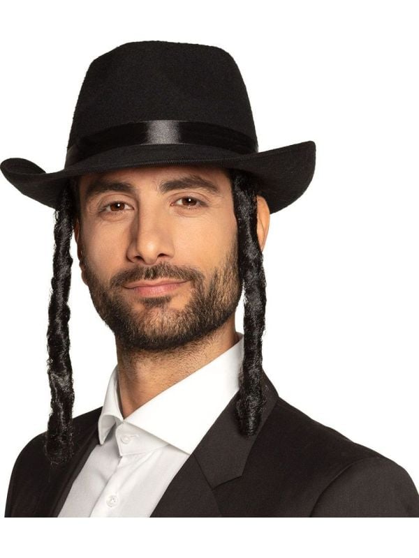 Rabbi hoed met haar zwart