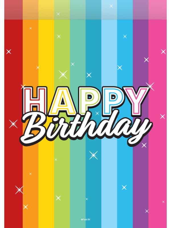 Rainbow bday verjaardag uitdeelzakjes 8 stuks main product photo