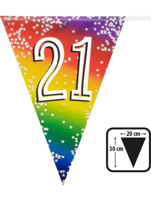 Rainbow vlaggenlijn verjaardag 21 jaar