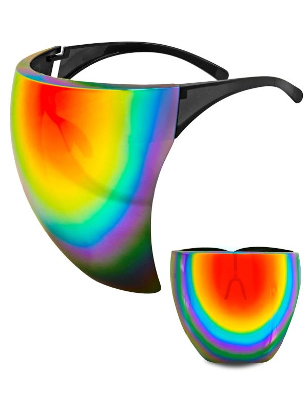 Reflecterende Regenboog Face Bril Alien