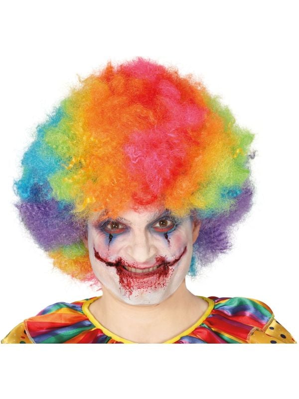 Regenboog clown pruik main product photo