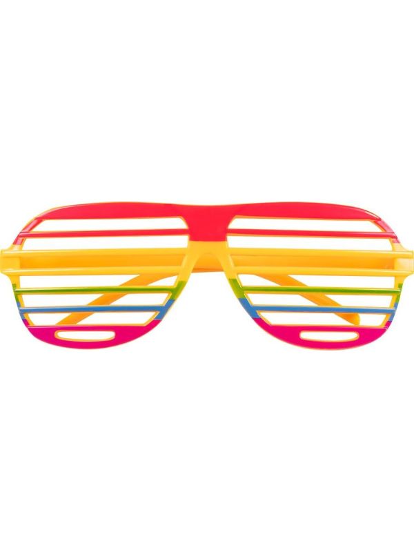 Regenboog gele festival shutter bril main product photo