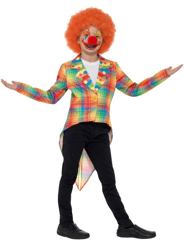 Regenboog kleuren clown slipjas main product photo
