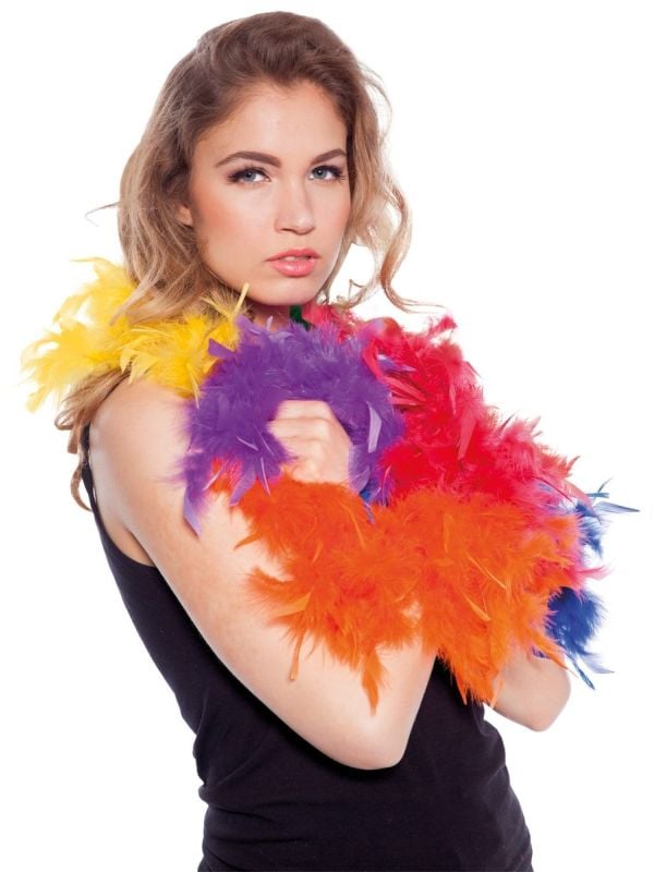 Regenboog luxe veren boa 180cm main product photo