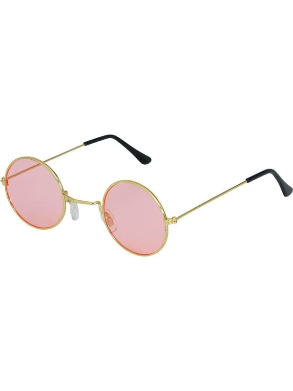 Retro Roze Hippie Gleine Glazen Zonnebril main product photo