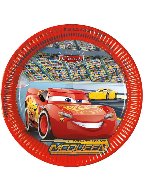 Rode Cars feestbordjes 8 stuks main product photo