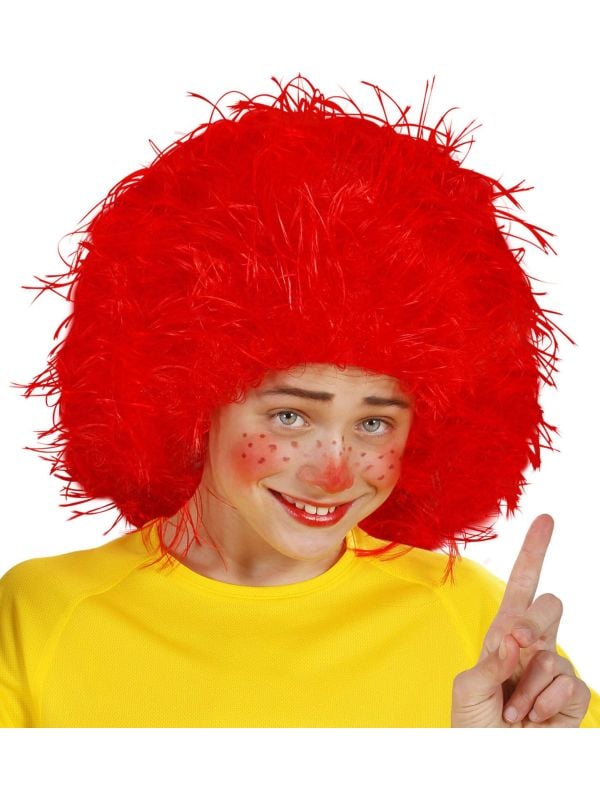 Rode clown pruik kind
