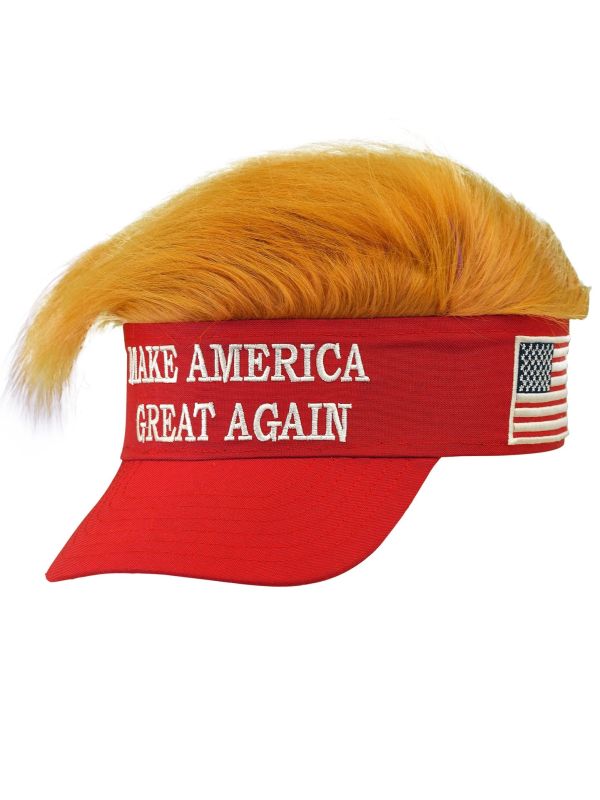Rode Donald Trump Pet met Oranje Nep Haar