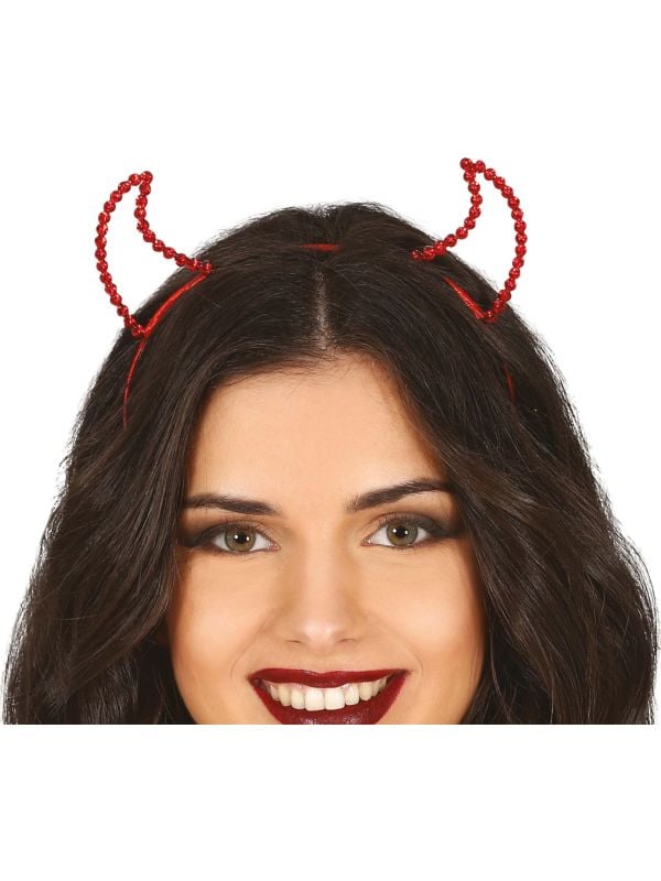 Rode duivel horen steentjes haarband halloween