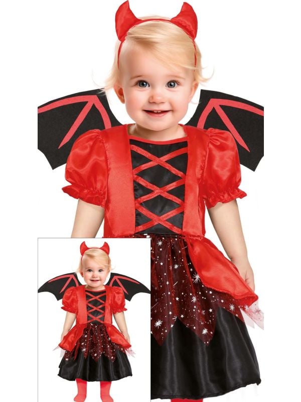 Rode duivel jurk halloween baby