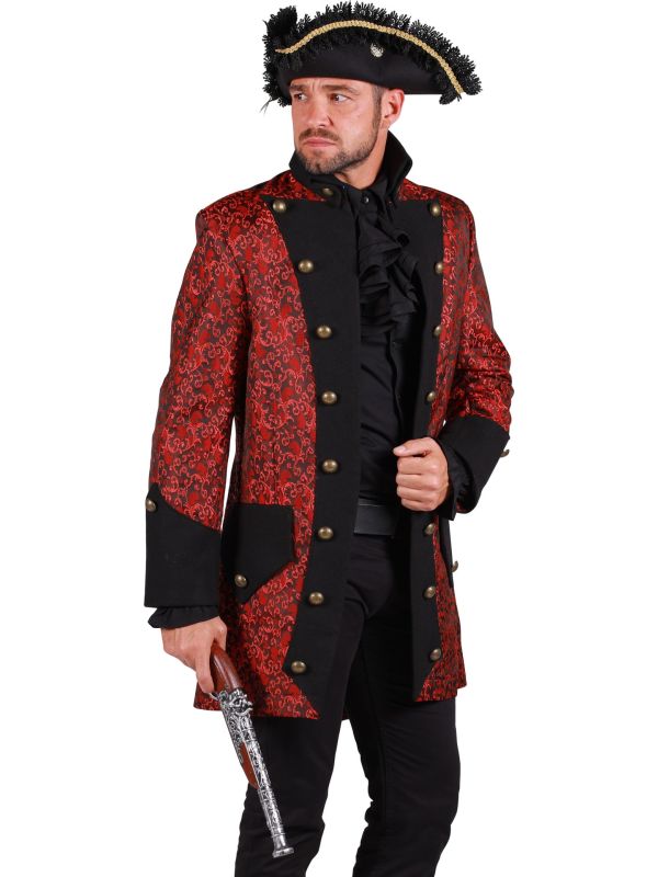 Rode Gothic Piratenjas Heren Halloween