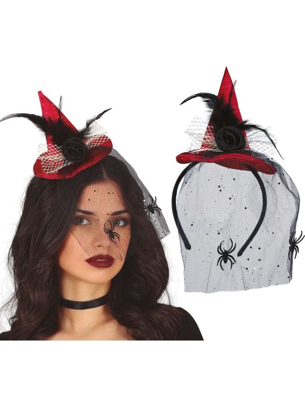 Rode heksenhoed diadeem halloween main product photo