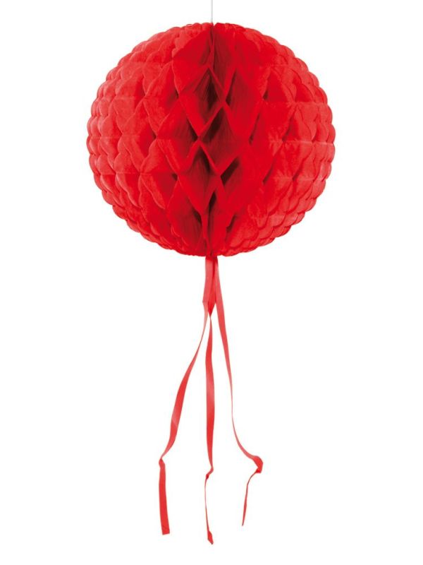 Rode honingraat bol decoratie