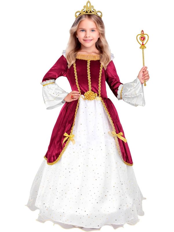 Rode Middeleeuwse Prinsessenjurkje Meisjes