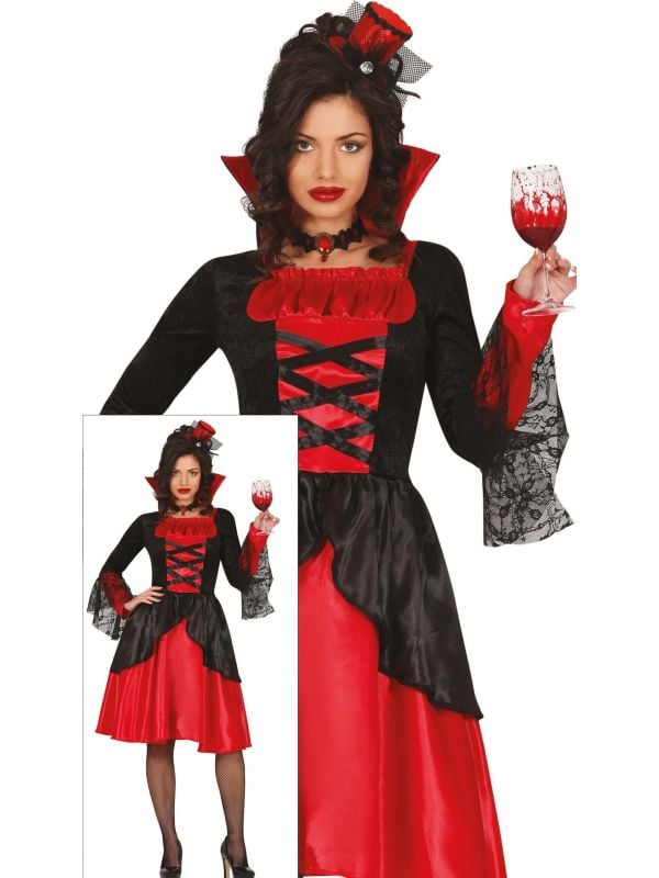 Rode vampieren jurk halloween dames